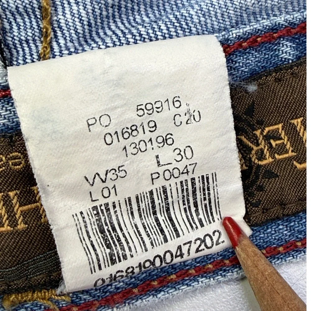 Territory Ahead Jeans Mens 35x30 Light Wash Straight Leg Denim Blue 100% Cotton